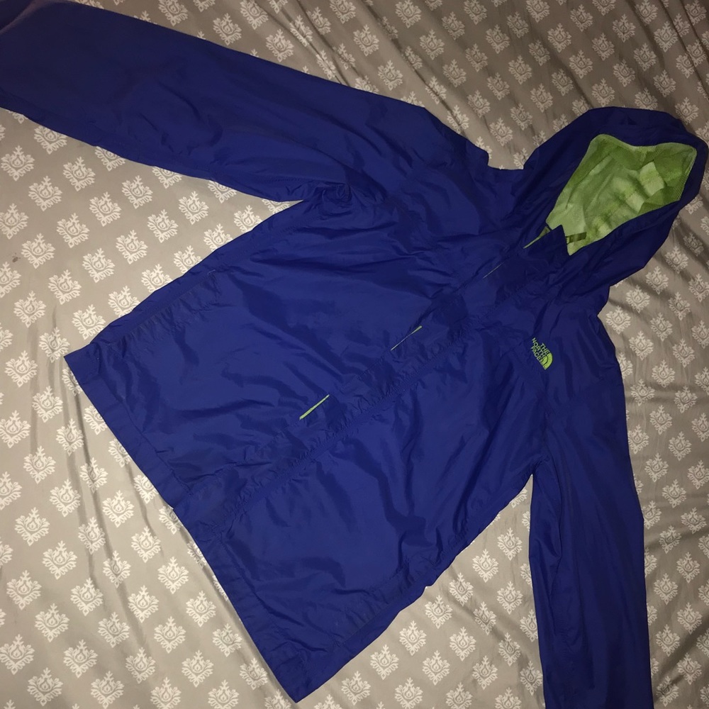 Blue North Face With Lime Green Mesh Interior